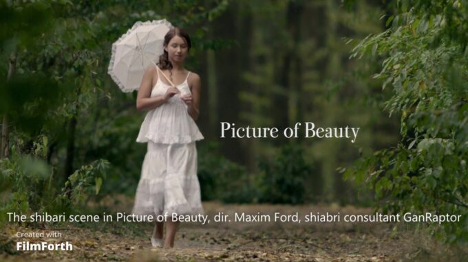 Scena shibari z filmu Picture of Beauty, reż. Maxim Ford, konsultacja shibari GanRaptor